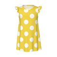 Zufioo Yellow And White Polka Dot Girls Nightgowns Toddler Girl Pajamas