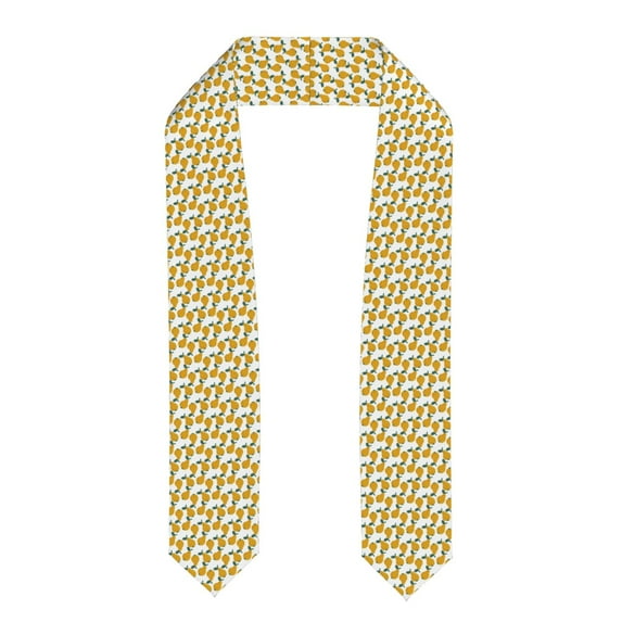 Zufioo Yellow Pears Print Graduation Shawl Ribbon, Graduation Ribbon for Male and Female Graduates-Flattened