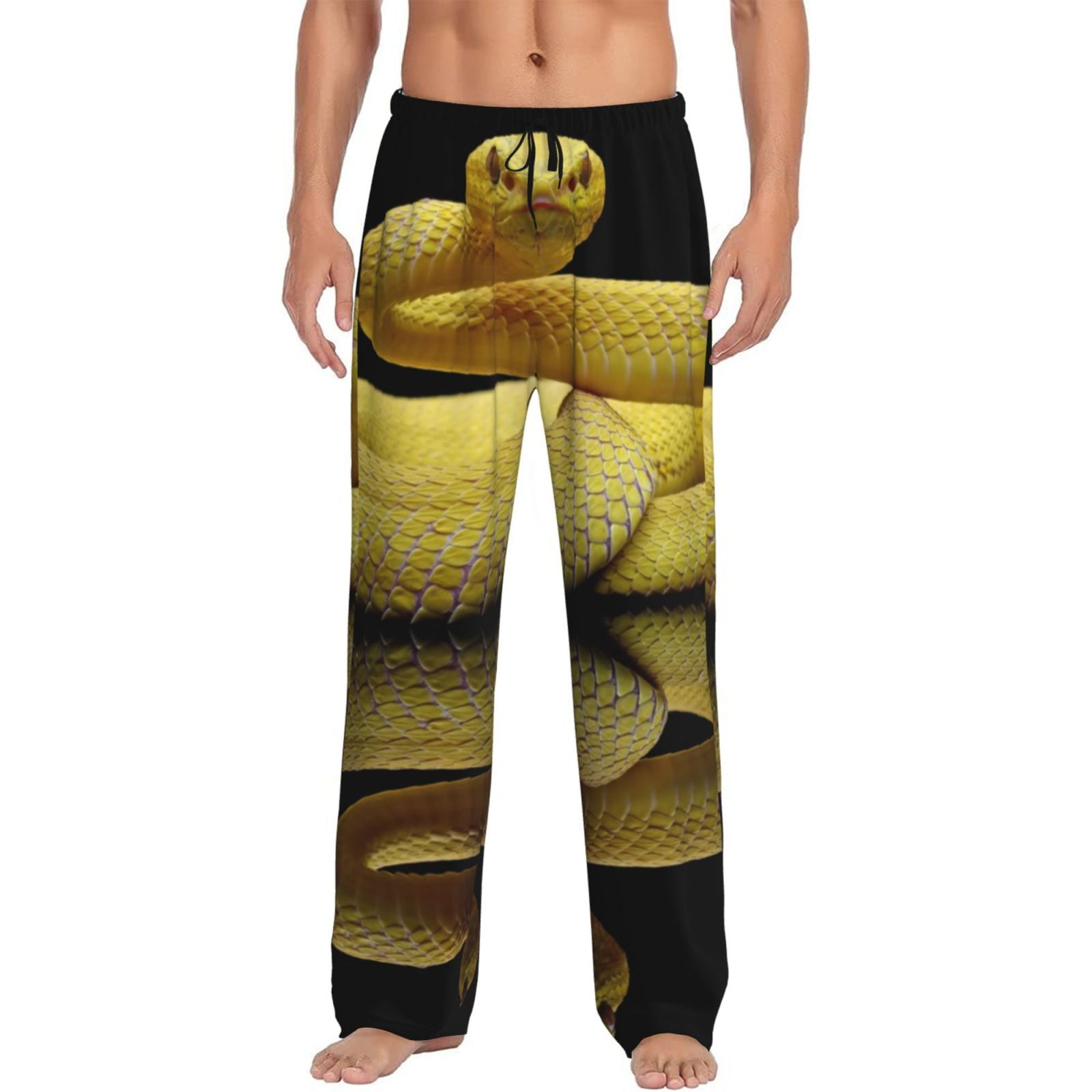 Zufioo Yellow WhiteLipped Pit Viper Mens Pajama Pants Sleep & Lounge