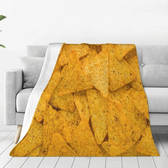 Zufioo Yellow tortilla Fleece Blanket Queen Size,Plush Bed Blanket,Ultra Soft Throw Blanket,Plush Fuzzy Cozy Blanket Perfect for Bed,Couch-60"x50"