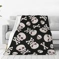 thumbnail image 1 of Zufioo black white Skull bone Fleece Blanket Queen Size,Plush Bed Blanket,Ultra Soft Throw Blanket,Plush Fuzzy Cozy Blanket Perfect for Bed,Couch-40"x30", 1 of 7