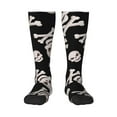 thumbnail image 1 of Zufioo black white Skull bone Print Long High Thigh Socks Knee-High Warm Stocking Women Boot Sock Leg Warmer High Socks for Daily Wear, Cosplay, 1 of 6