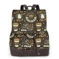 thumbnail image 1 of Zufioo coffee shop house Print Women's Leather Backpack, Soft & Durable Genuine Leather, Travel Backpack with Metal Zipper, Ideal for Work and Daily, 1 of 4