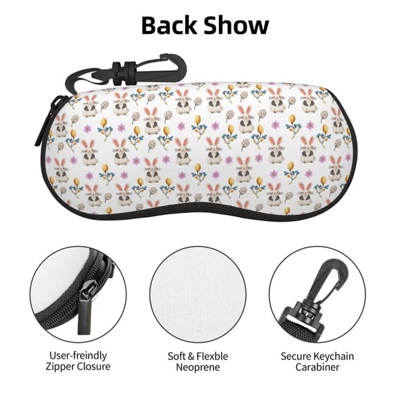 Zufioo easter Print Sunglasses Case Tactical Zipper Sunglasses Carrying Case for Men Women