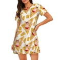 thumbnail image 1 of Zufioo mouse holiday Print Women's Nightgown, Round Neck Short-sleeved Pajamas, Home Wear Suitable for Home and Outing, 1 of 6