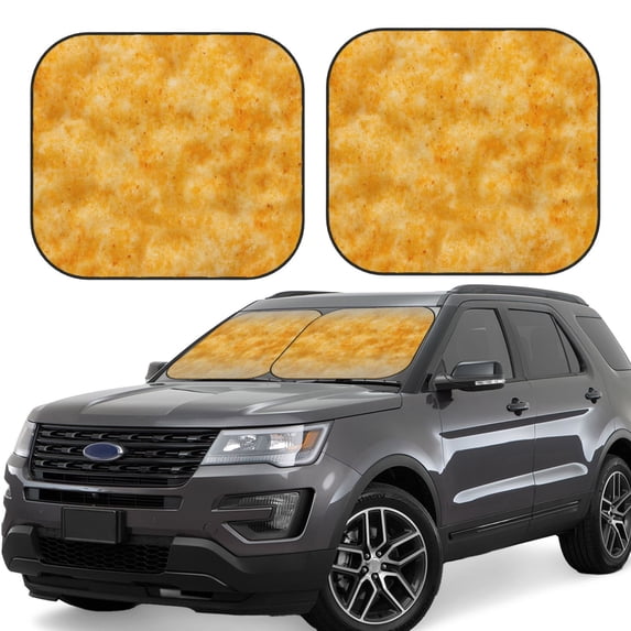Zufioo nachos cracker Print Folding Car Windshield Sun Visor, Anti-ultraviolet Sun Visor, Suitable for Trucks, Vans Car Accessories-Medium