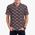 thumbnail image 1 of Zufioo pink bow Print Men's POLO Shirts, Quick-drying Button-down Business and Vacation Shirts, T-shirts, Summer Clothing-4X-Large, 1 of 6