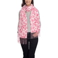 thumbnail image 1 of Zufioo pink heart Print Long Plush Tassel Scarf, Winter Shawl Accessories for Women, 1 of 8