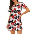 thumbnail image 1 of Zufioo puzzle elements with the words me you Print Women's Nightgown, Round Neck Short-sleeved Pajamas, Home Wear Suitable for Home and Outing, 1 of 6
