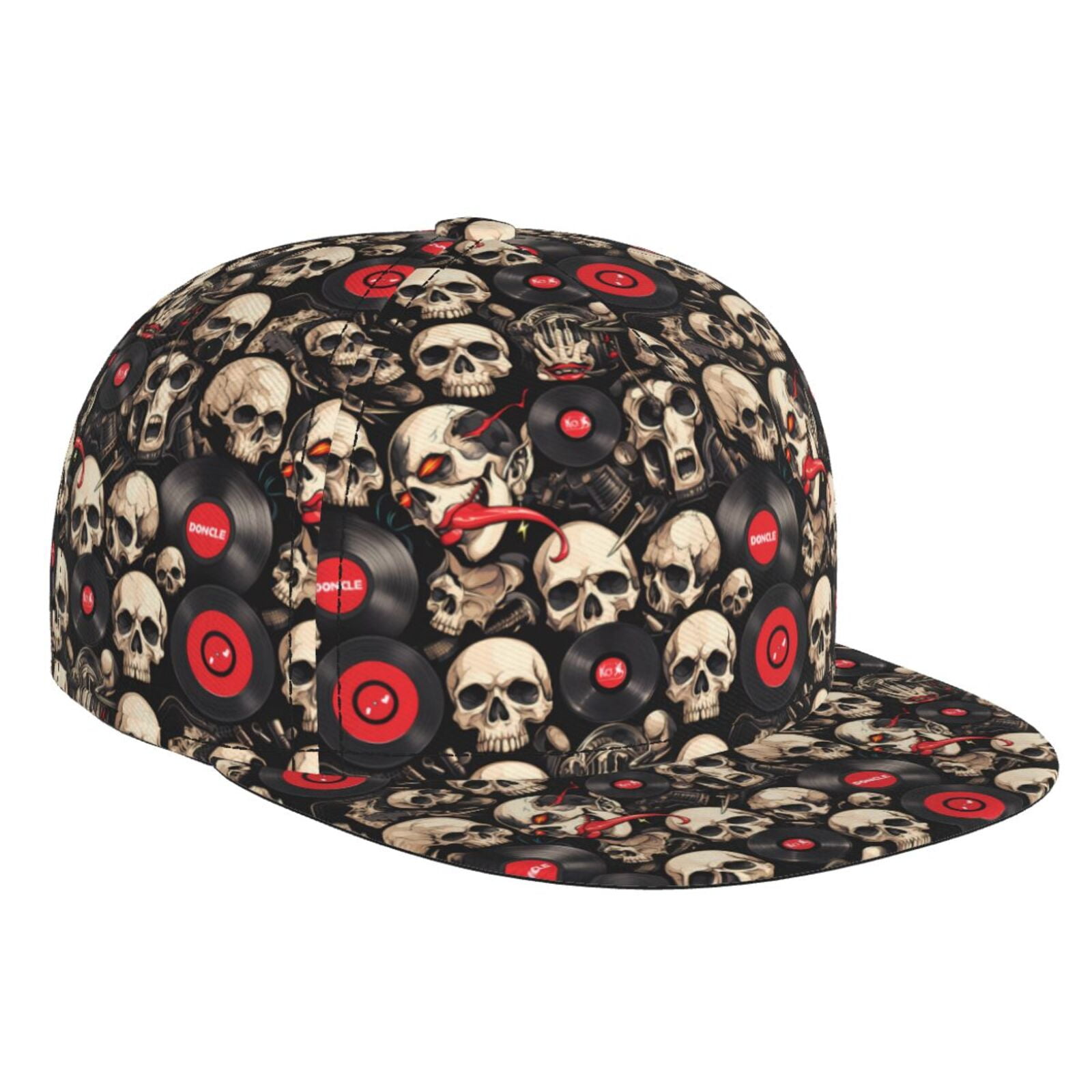 Guitar Rock Multicolor Skull Wing Baseball Caps