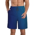 thumbnail image 1 of Zufioo teal blue for Men's Casual Beach Shorts, Sports Fitness Quick-drying Drawstring Shorts with Pockets for Home Wear-Large, 1 of 6