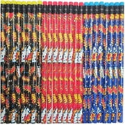 Zugar Land Assorted Superhero Pencils Pack of 24 Super Hero 7.5 inches 1 Pack - 24 Pencils Colorful - Blue, Red and Black. Pow! Bam! Whack!