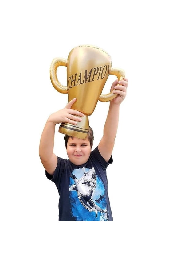 Gold Large 16 Inch Inflatable Trophy Cup with Handles. (16") 1-Pack