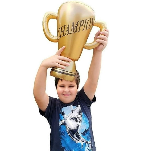Zugar Land Gold Large 16 Inch Inflatable Trophy Cup with Handles. (16") 1-Pack