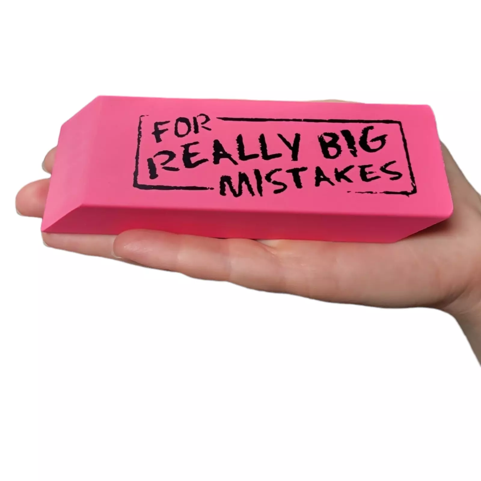 Zugar Land Jumbo Big "For Really Big Mistakes" Pencil Wedge Eraser, Pink (1 Piece)
