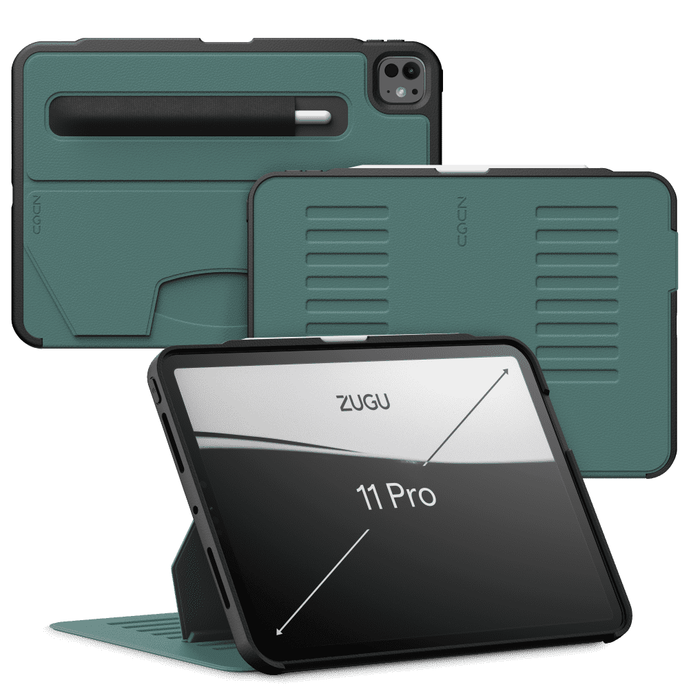 Zugu Case for iPad Pro 11 (M4/M5) 2024/2025, Slim Protective Cover with Apple Pencil Holder, Auto Wake/Sleep, Multiple Viewing Angles - iPad Pro 11 Inch Case, iPad Pro 11 Case - Pine
