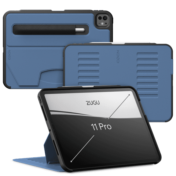 Zugu Case for iPad Pro 11 (M4/M5) 2024/2025, Slim Protective Cover with Apple Pencil Holder, Auto Wake/Sleep, Multiple Viewing Angles - iPad Pro 11 Inch Case, iPad 11 Case- Slate Blue