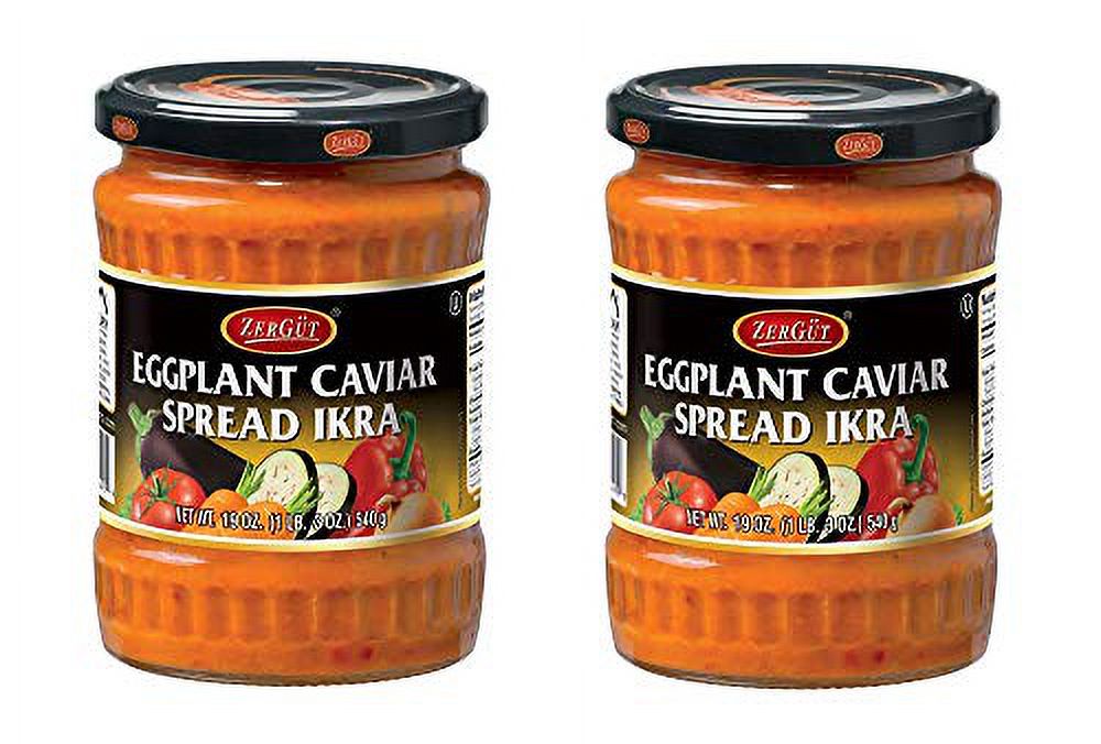 Zugut Eggplant Caviar Spread Ikra Kosher 2 Glass Jar 19Oz / 540G