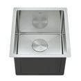 thumbnail image 1 of Zuhne Modena 15 x 17 Inch Undermount Single Bowl 16 Gauge Stainless Steel Bar or Prep Kitchen Sink, 1 of 11