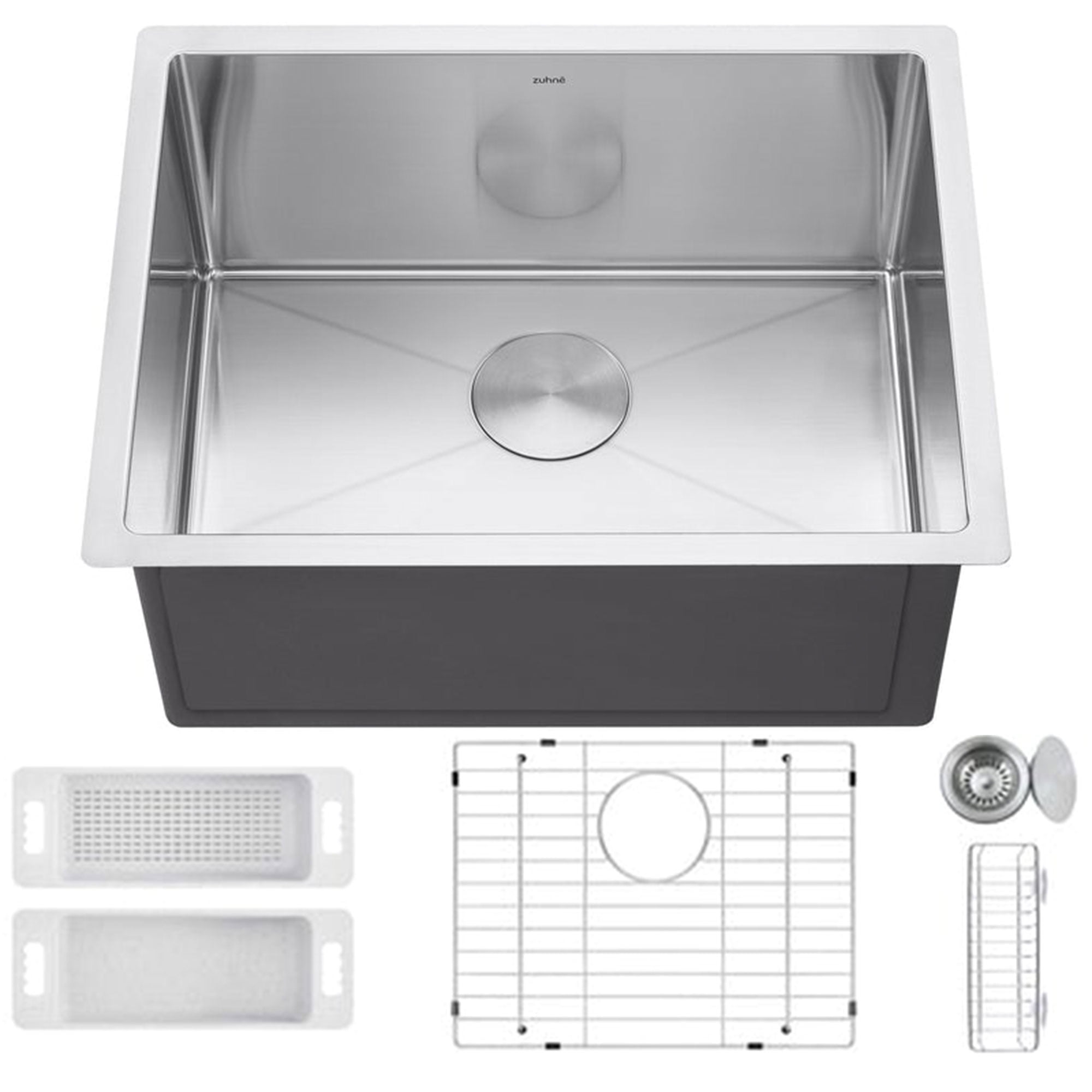 23'' Brushed Stainless Steel Single Bowl Undermount Kitchen Sink