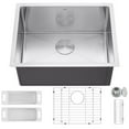 thumbnail image 1 of Zuhne Modena 23 Inch Undermount Deep Single Bowl 16 Gauge Stainless Steel Kitchen Sink, 1 of 3