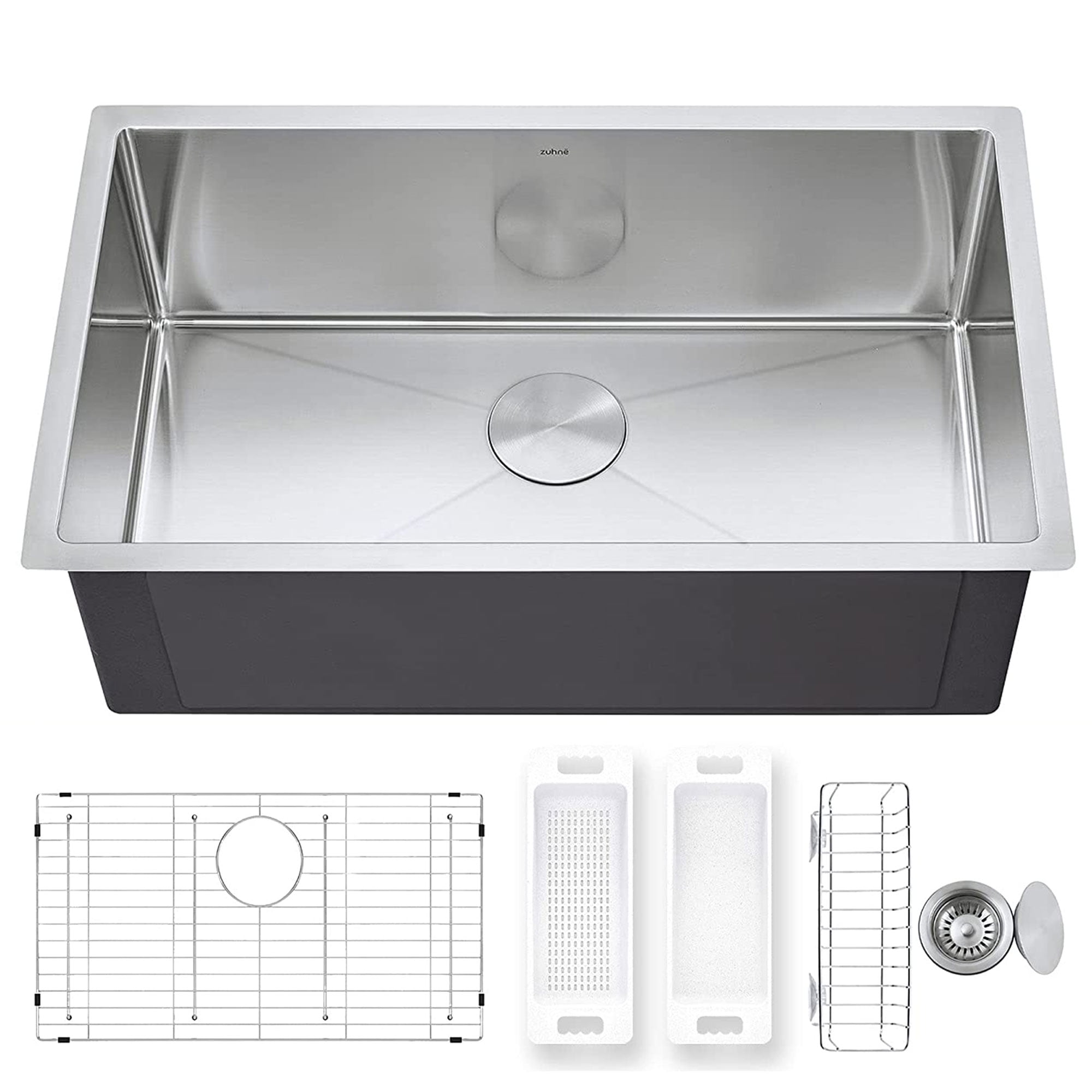Zuhne 16 Gauge Stainless Steel 30 Inch Modena Bowl Undermount Kitchen Sink