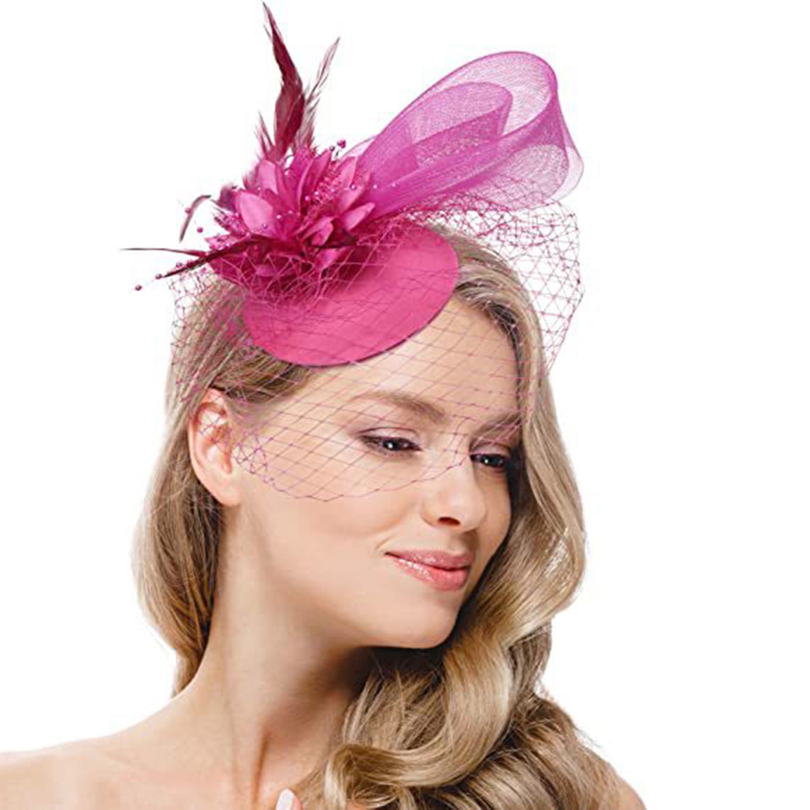 Zuhui Womens Fascinators Hats European Vintage Vening Banquet Feather