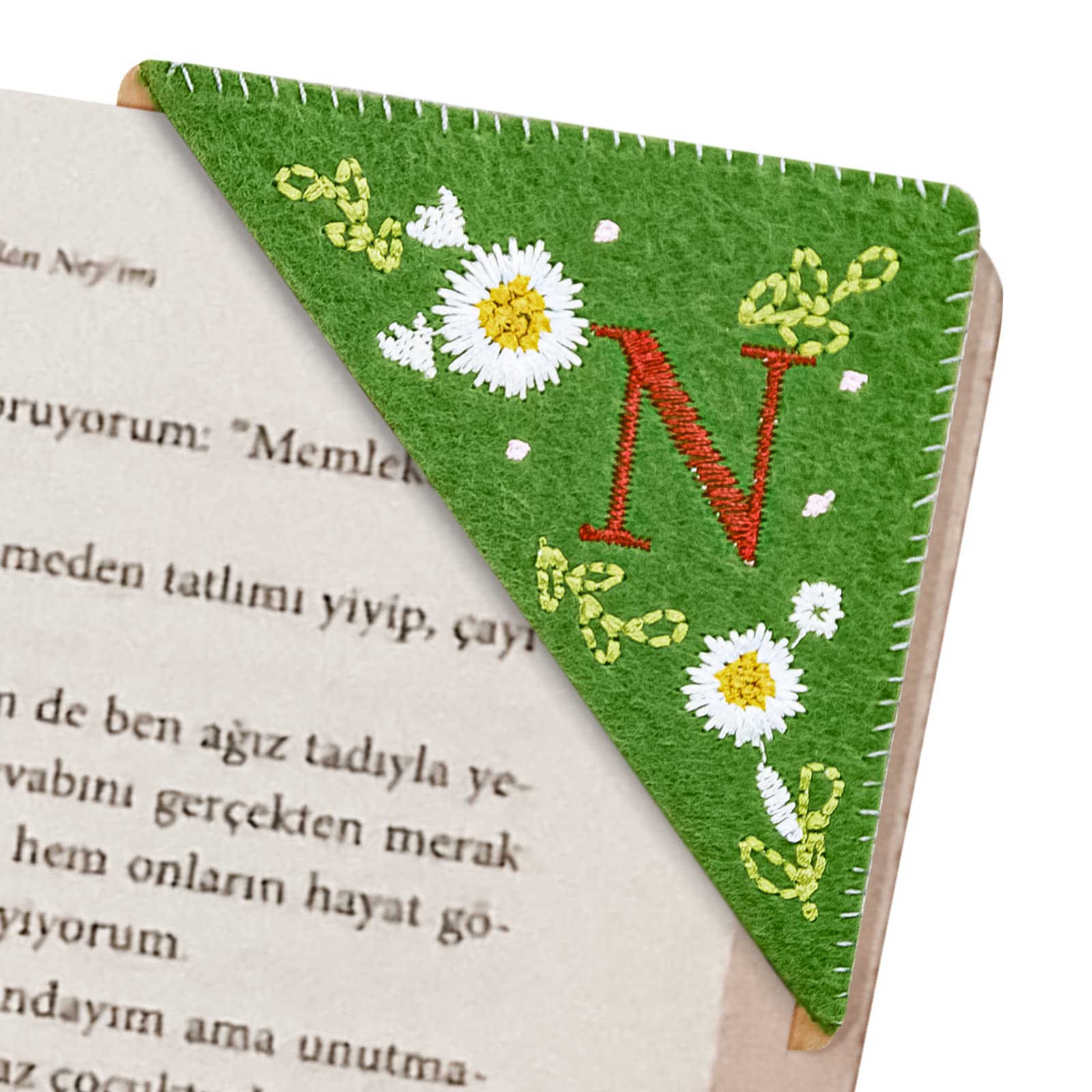 Zuihug Embroidered Corner Bookmark DIY Custom Bookmarks with 26