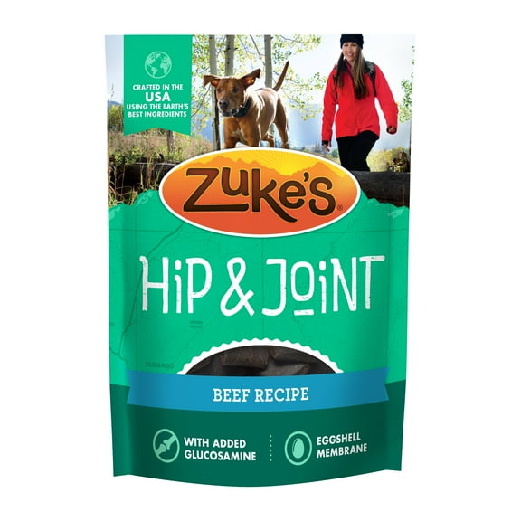 Zukes Hip And Joint Dog Treats, Soft And Chewy Natural Bag Of Treats With Hip And Joint Support, Beef Recipe