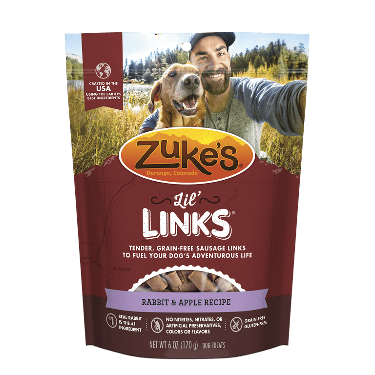 Zukes Lil' Links Grain Free Rabbit and Apple Recipe for Dogs Zukes Lil' Links Grain Free Rabbit and Apple Recipe for Dogs