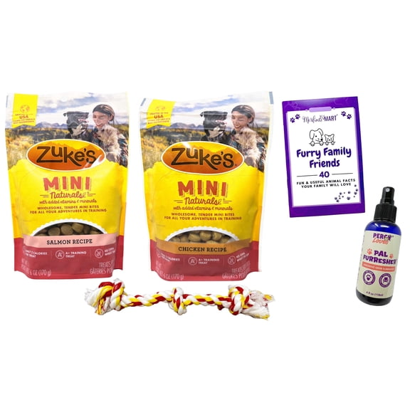 Zuke's Mini Naturals Dog Training Treats | Percy Loves Pal Furresher, Rope Toy, & MerlinsMart Zine
