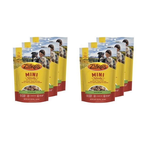 Zuke's Mini Naturals Duck Recipe 16 oz Dog Treats 6 Pack