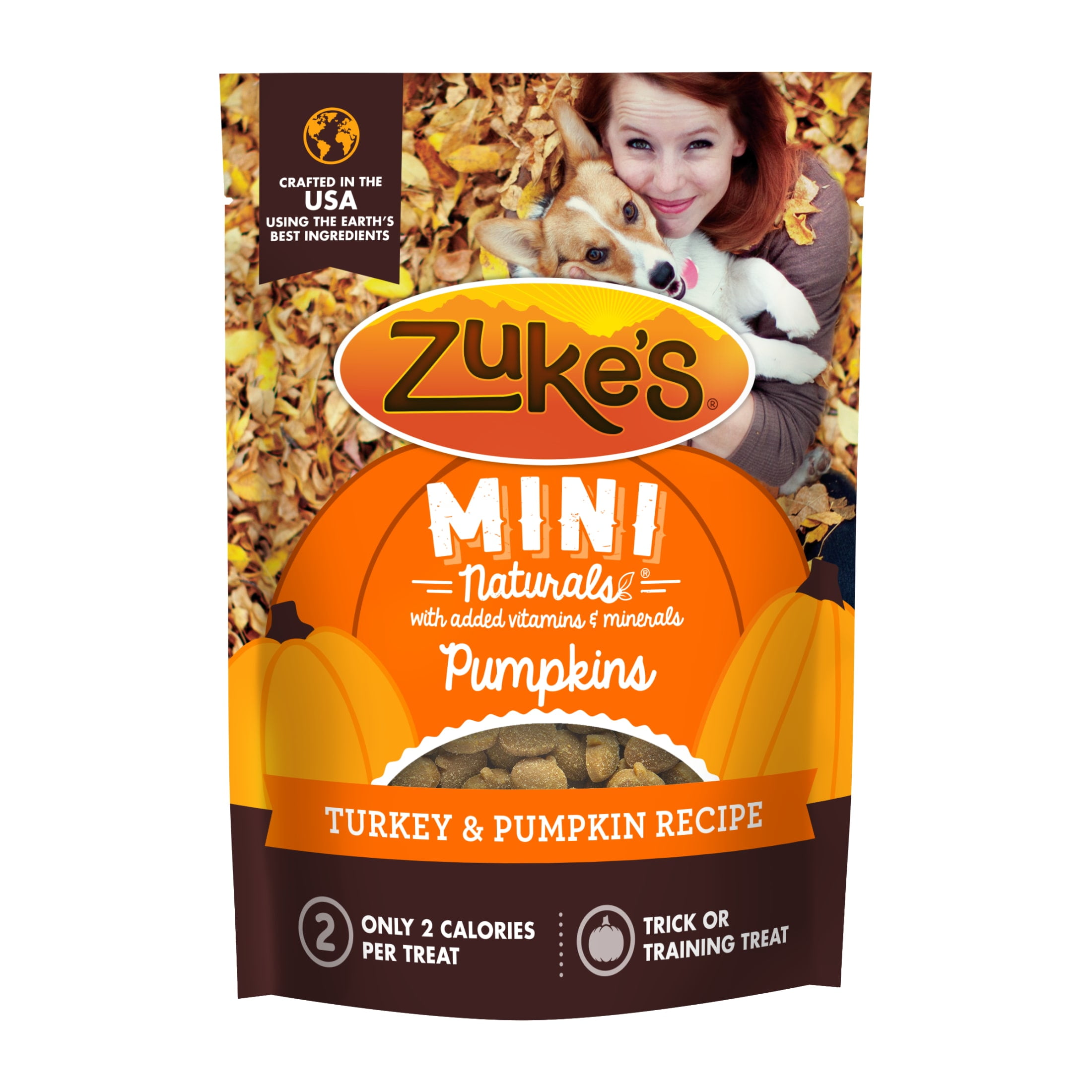Zukes Mini Naturals Pumpkins Soft And Chewy Bites, Bag Of Training Treats For Dogs, Turkey And Pumpkin Recipe - 5 oz. Bag