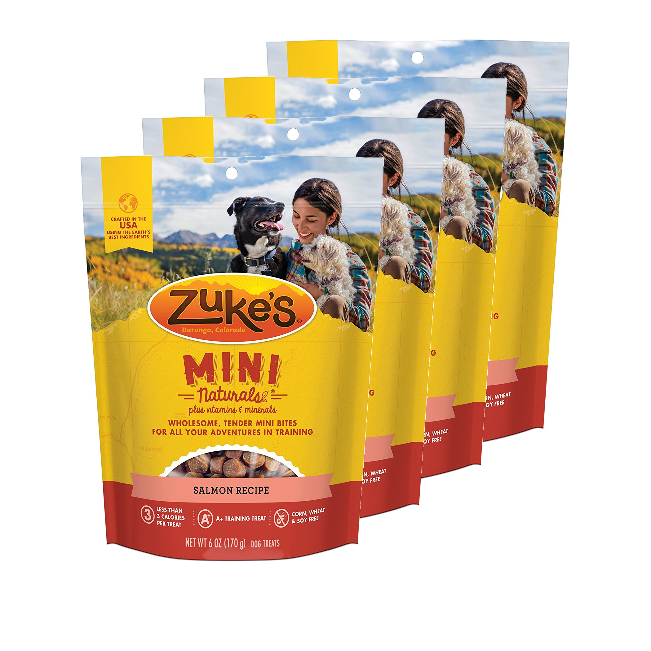 Zuke's Mini Naturals Salmon Recipe 6 oz Dog Treats 4 Pack