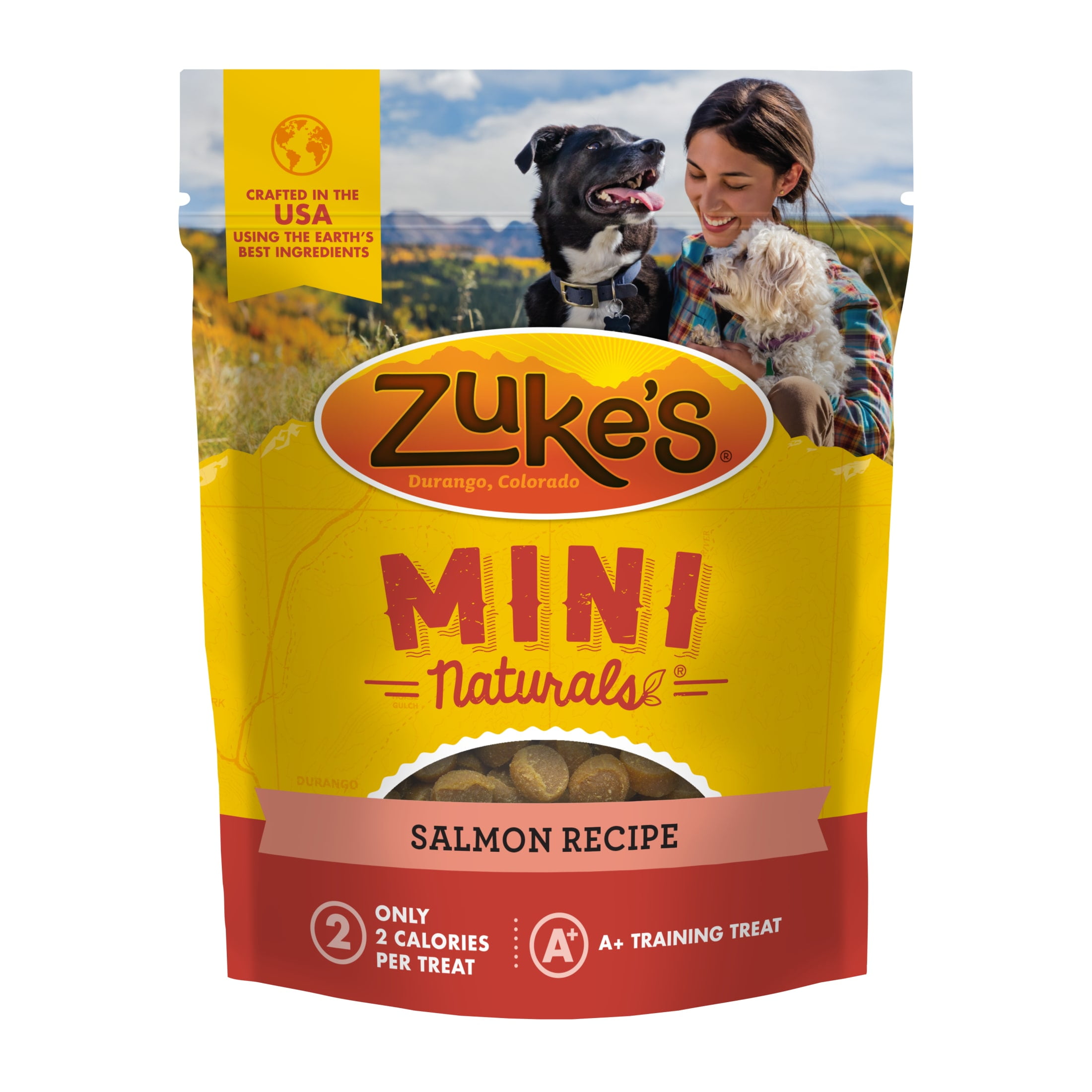 Zuke’s Mini Naturals Soft And Chewy Dog Treats For Training Pouch, Natural Treat Bites With Salmon Recipe, 16.0 OZ Bag