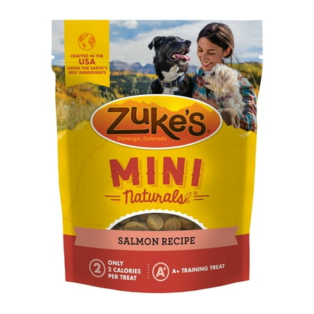 Zuke’s Mini Naturals Soft And Chewy Dog Treats For Training Pouch, Natural Treat Bites With Salmon Recipe, 16.0 OZ Bag