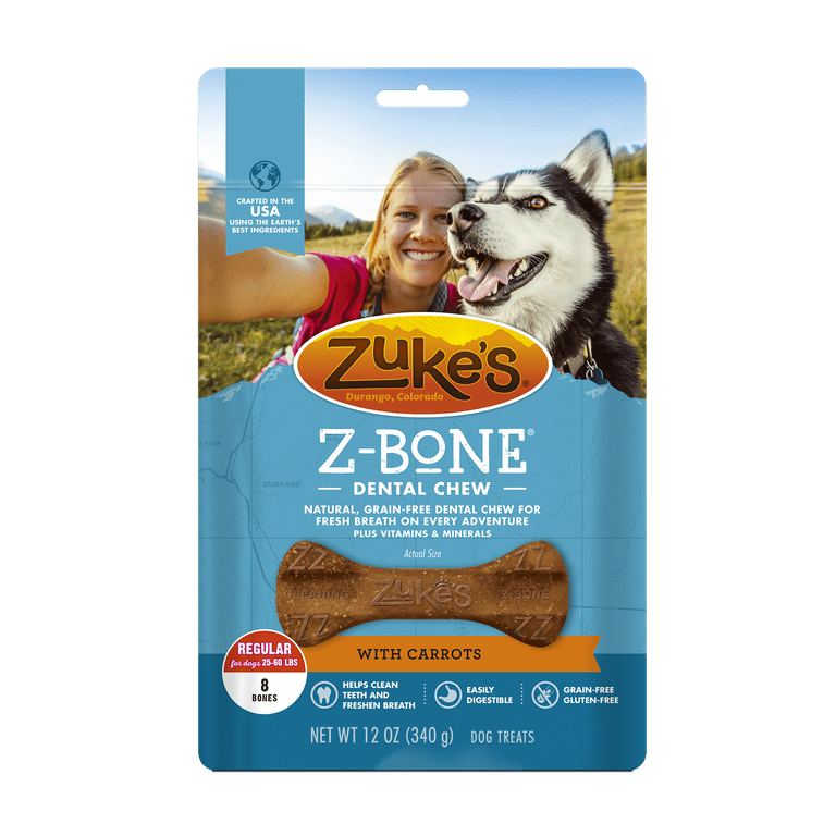 Zukes Z-Bones Grain Free Clean Carrot Crisp Dental Dog Treats Zukes Z-Bones Grain Free Clean Carrot Crisp Dental Dog Treats