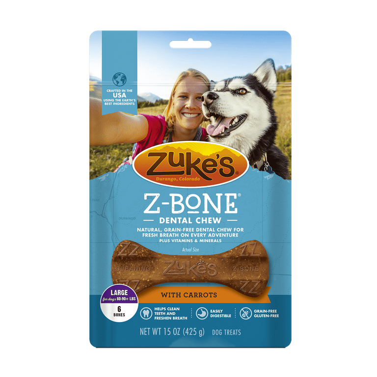 Zukes Z-Bones Grain Free Clean Carrot Crisp Dental Dog Treats Zukes Z-Bones Grain Free Clean Carrot Crisp Dental Dog Treats