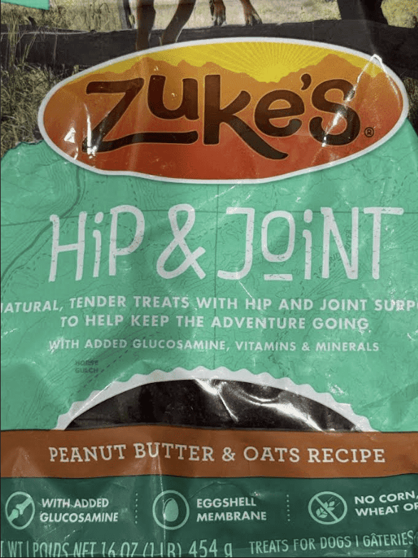Zukes Hip Action Dog Treats - Peanut Butter & Oats Recipe [Dog, Nutritional Supplements] 1 lb