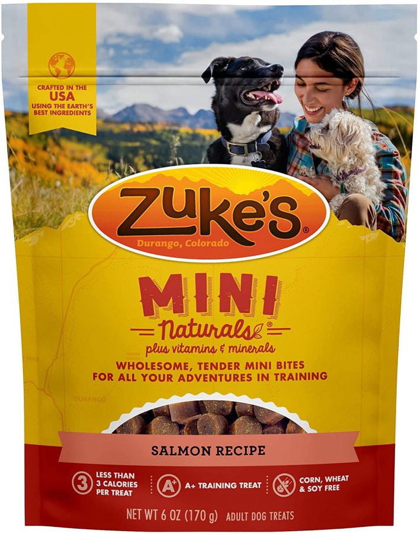 Zukes Mini Naturals Dog Treat - Savory Salmon Recipe [Dog, Treats Packaged] 6 oz