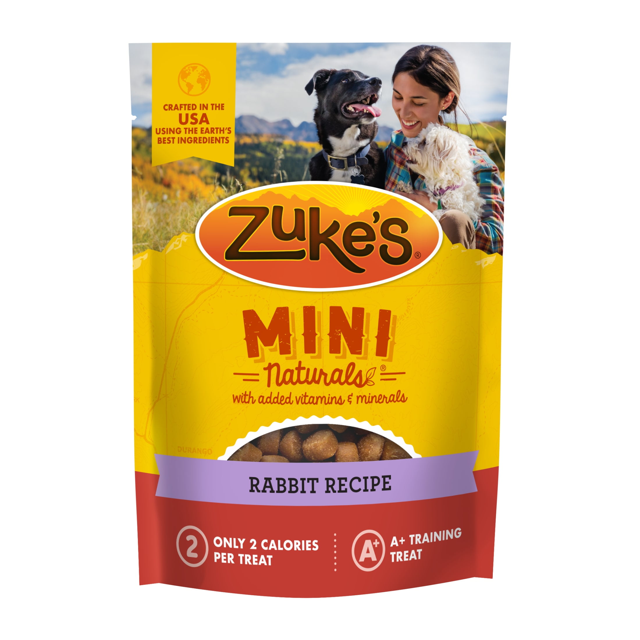 Zuke's Mini Naturals Soft Dog Training Treats, Rabbit Recipe Plus Vitamins, Tender Chews, 6 oz Pouch