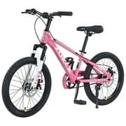 Zukka 20 inch Kids Mountain Bike Steel Frame Hardtail Bicycle for Child Aged 7-10 Years Pink