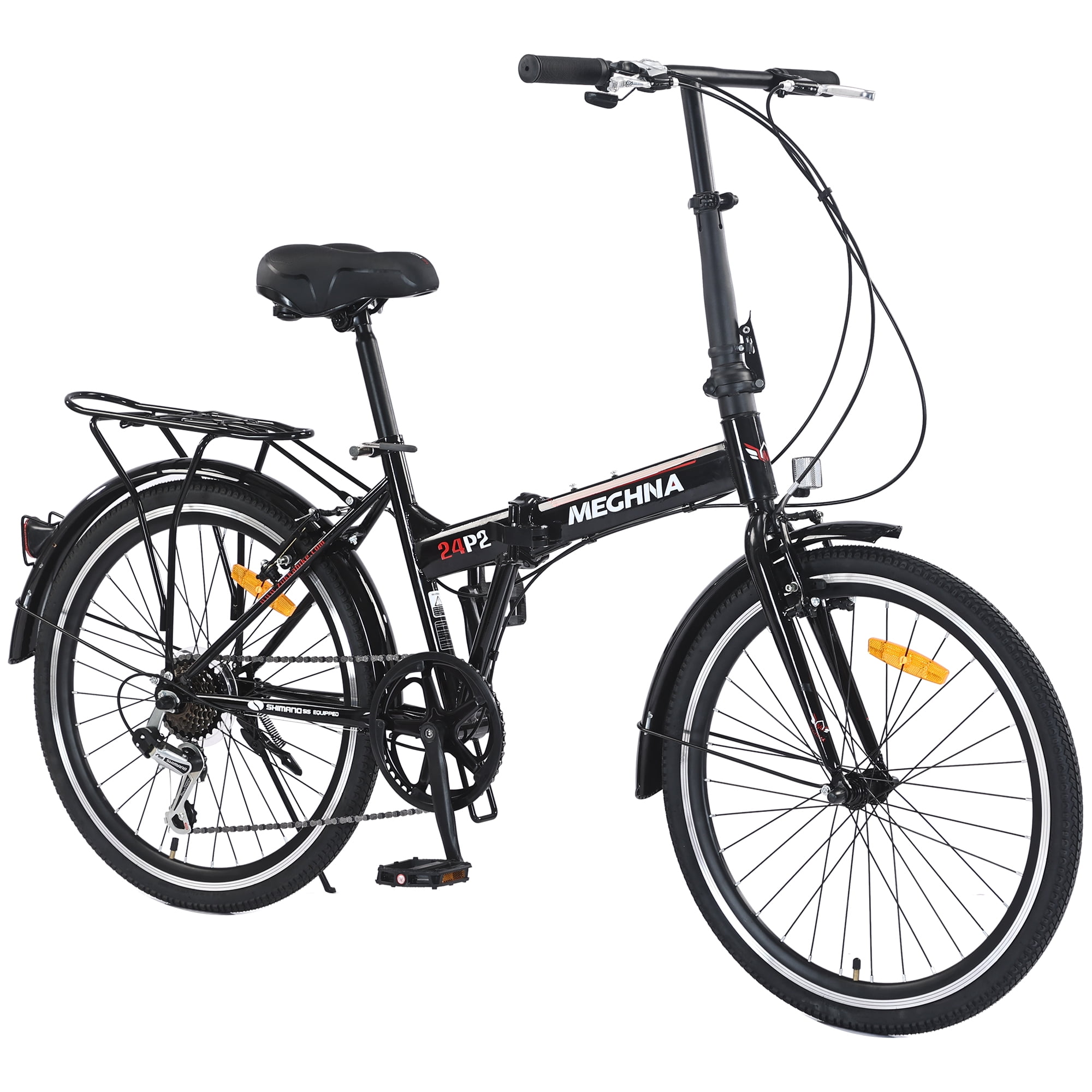 Zukka 24 inch Folding Bike for Adults, 7 Speed Shimano Gears