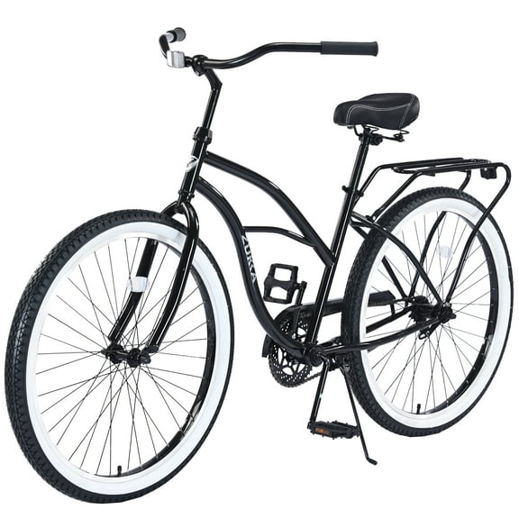 Zukka 26" Cruiser Bike Steel Frame Beach Bicycle for Men Women Commuter Black