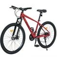 thumbnail image 1 of Zukka 26" Mountain Bike 24 Speed Double Disc Brake Suspension Bicycle for Adult Men Women Red, 1 of 7