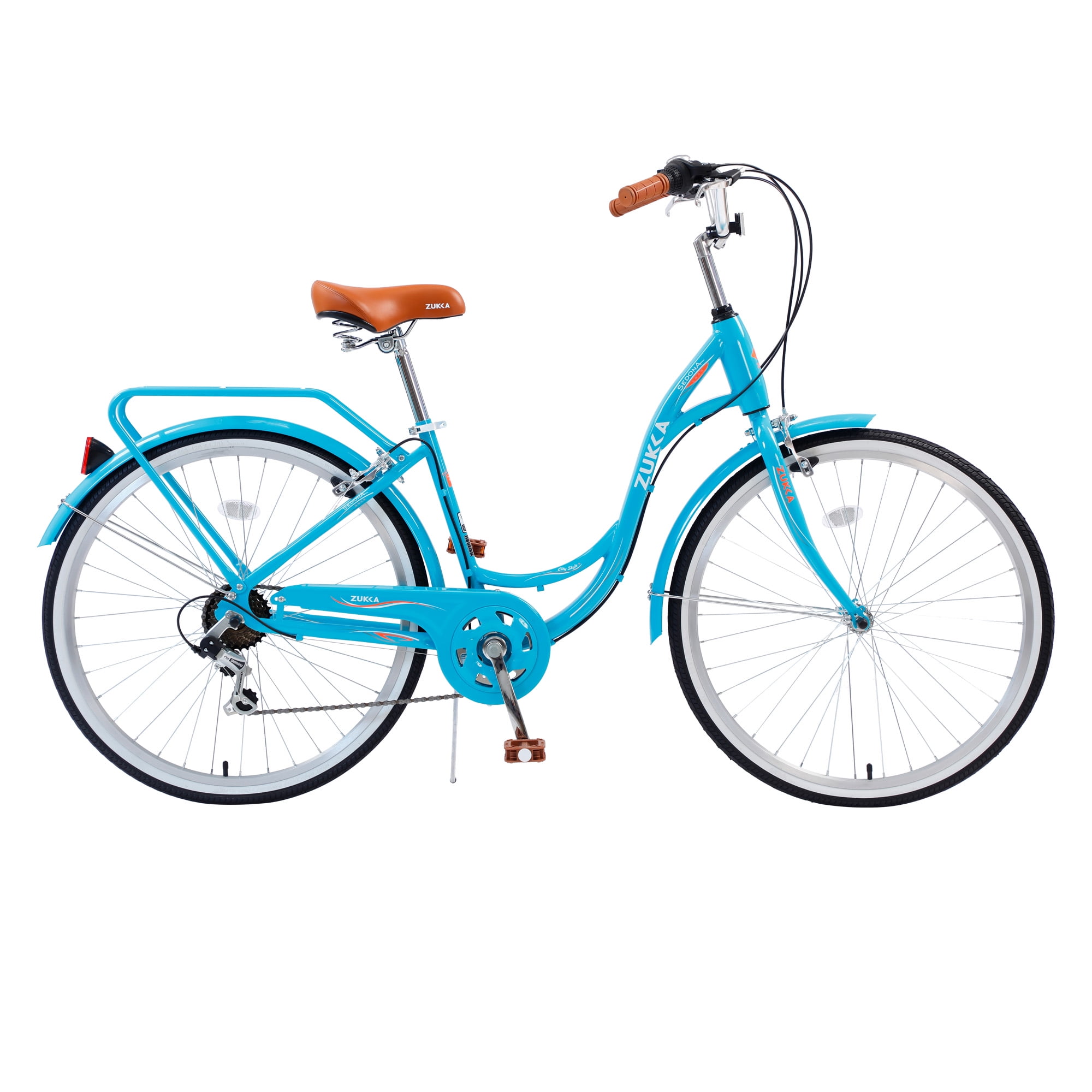 Zukka 26 inch Women Bike with Steel Frame 7 Speed Cruiser Bicycles for Women Girls