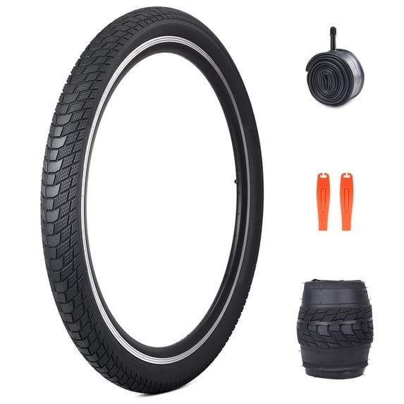 Zukka 27.5x2.2 Inch Mountain Bike Tire with Inner Tube - Foldable, Puncture Resistant, All Terrain MTB Replacement Tire for E-Bike Off-Road Cycling