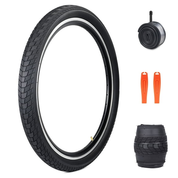 Zukka 26x2.2 Inch Mountain Bike Tire with Inner Tube - Foldable, Puncture Resistant, All Terrain MTB Replacement Tire for E-Bike Off-Road Cycling