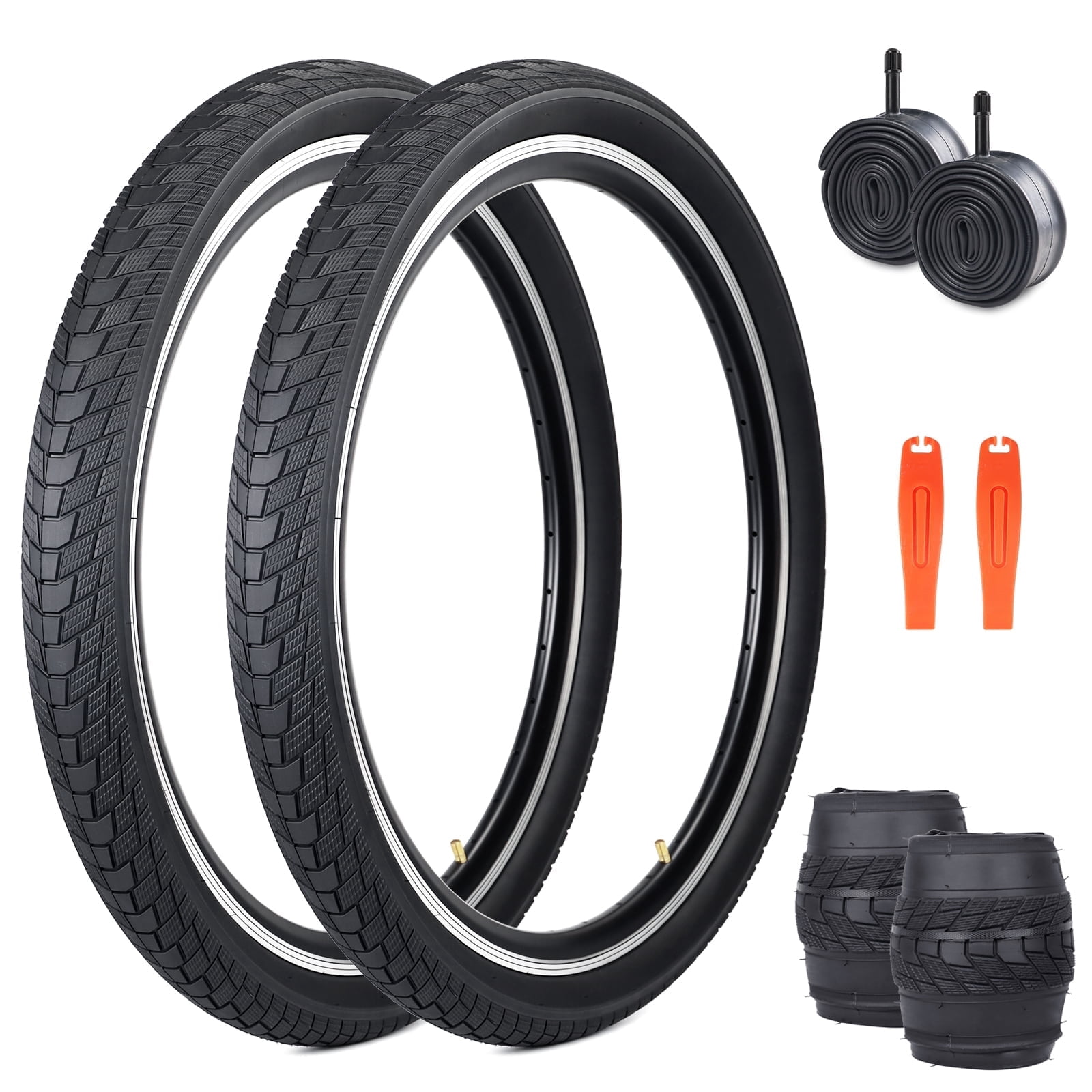Zukka 2-Pack 26x2.2 Inch Mountain Bike Tires with 2 Inner Tubes ...