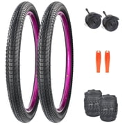 Zukka 26" Bike Tires 26x2.25, 2 Pack Mountain Bike Tires and Tubes with Levers, Anti-Slip All-Terrain Replacement Tires for MTB BMX Bicycle